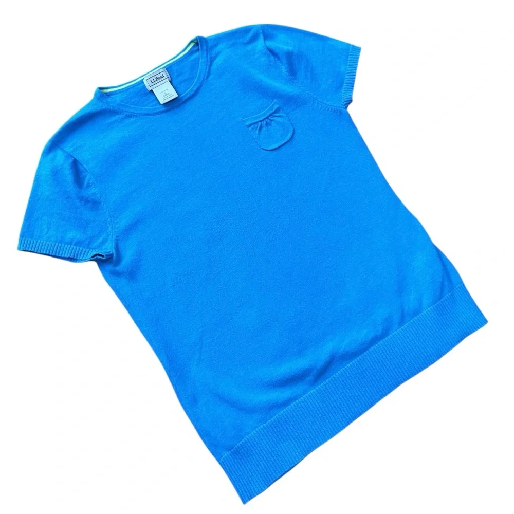 L.L. Bean Vibrant Blue Knit Sweater Top Size S in EUC